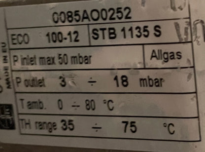 VÁLVULA REGULADORA DE GAS AQUAMAX 75°C - MINISIT 610 AC3 (0610040) - TODO TIPO DE GAS 